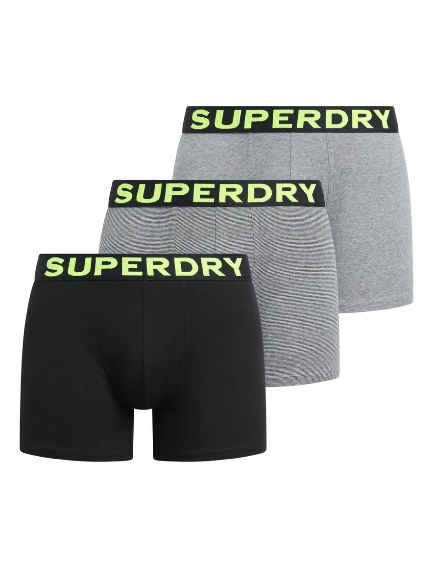 Superdry boxershorts 3-pack grijs zwart