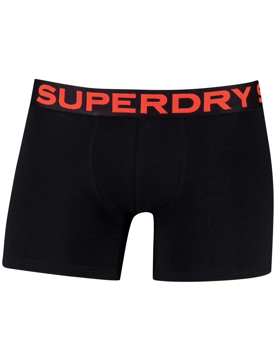 Superdry boxershorts 3-pack zwart effen katoen slim fit