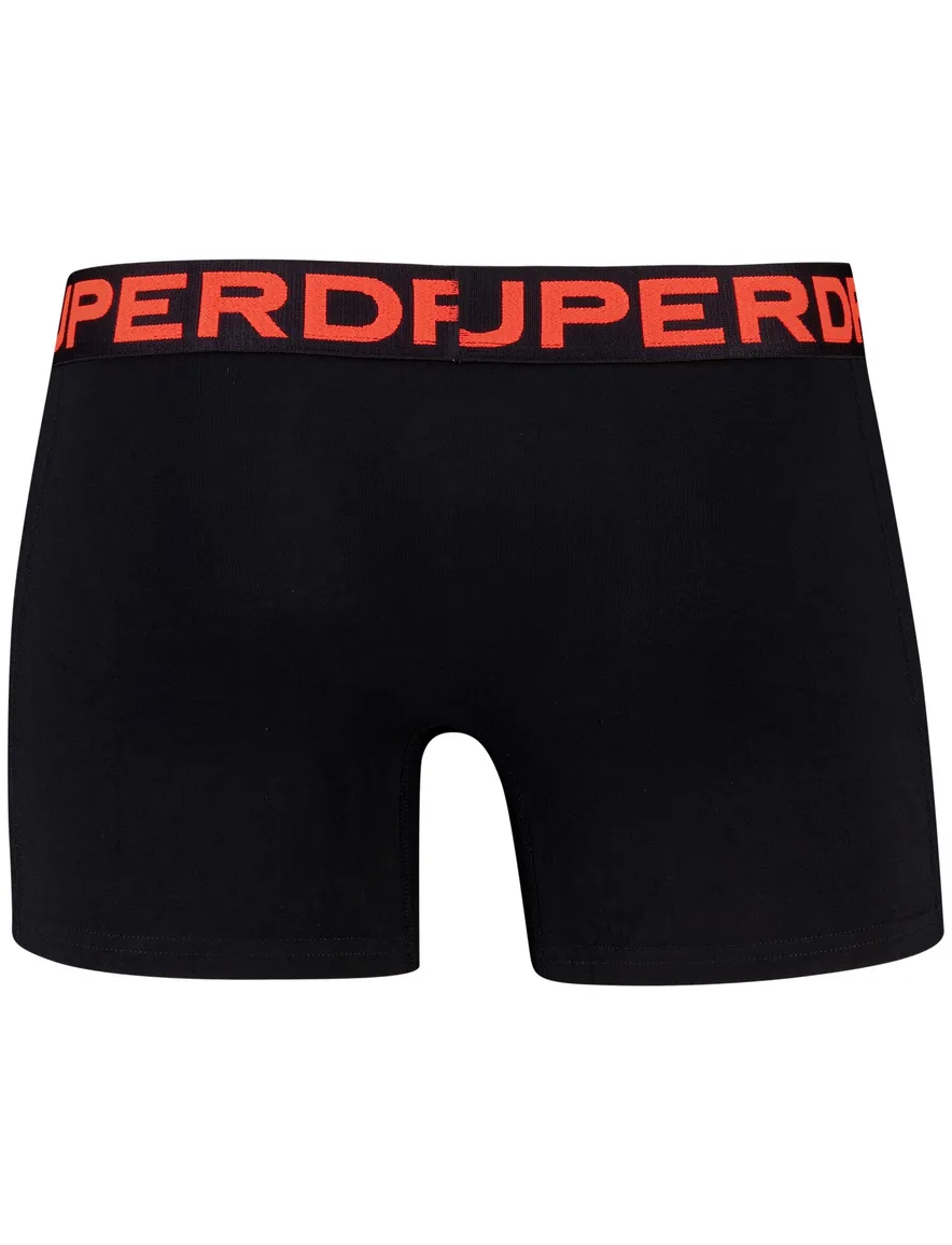 Superdry boxershorts 3-pack zwart effen katoen slim fit