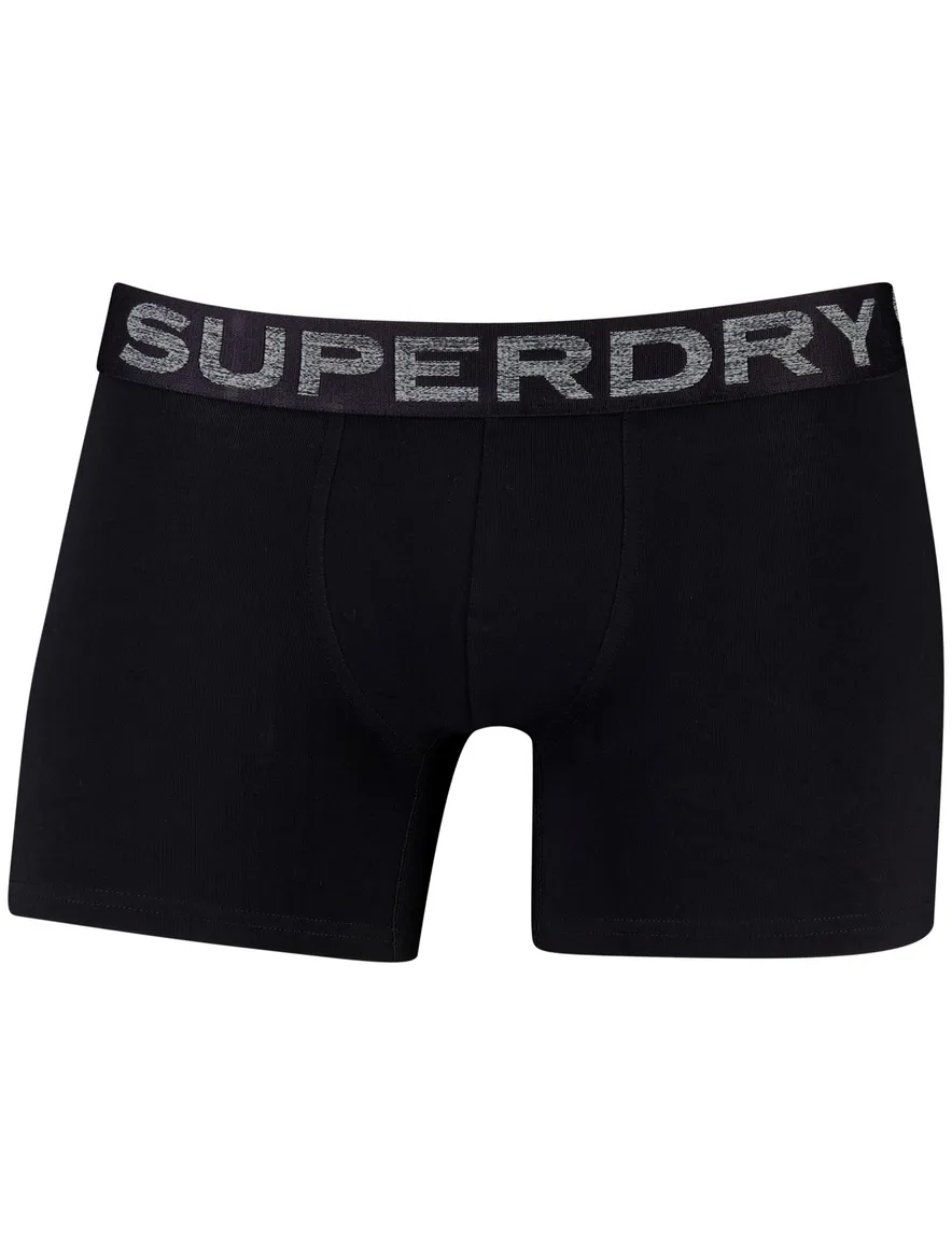 Superdry boxershorts 3-pack zwart effen katoen slim fit