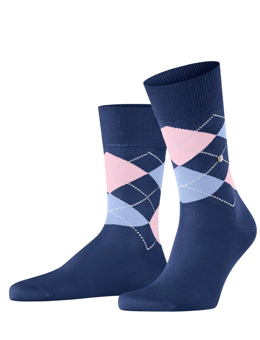 Burlington Manchester sokken blauw geruit