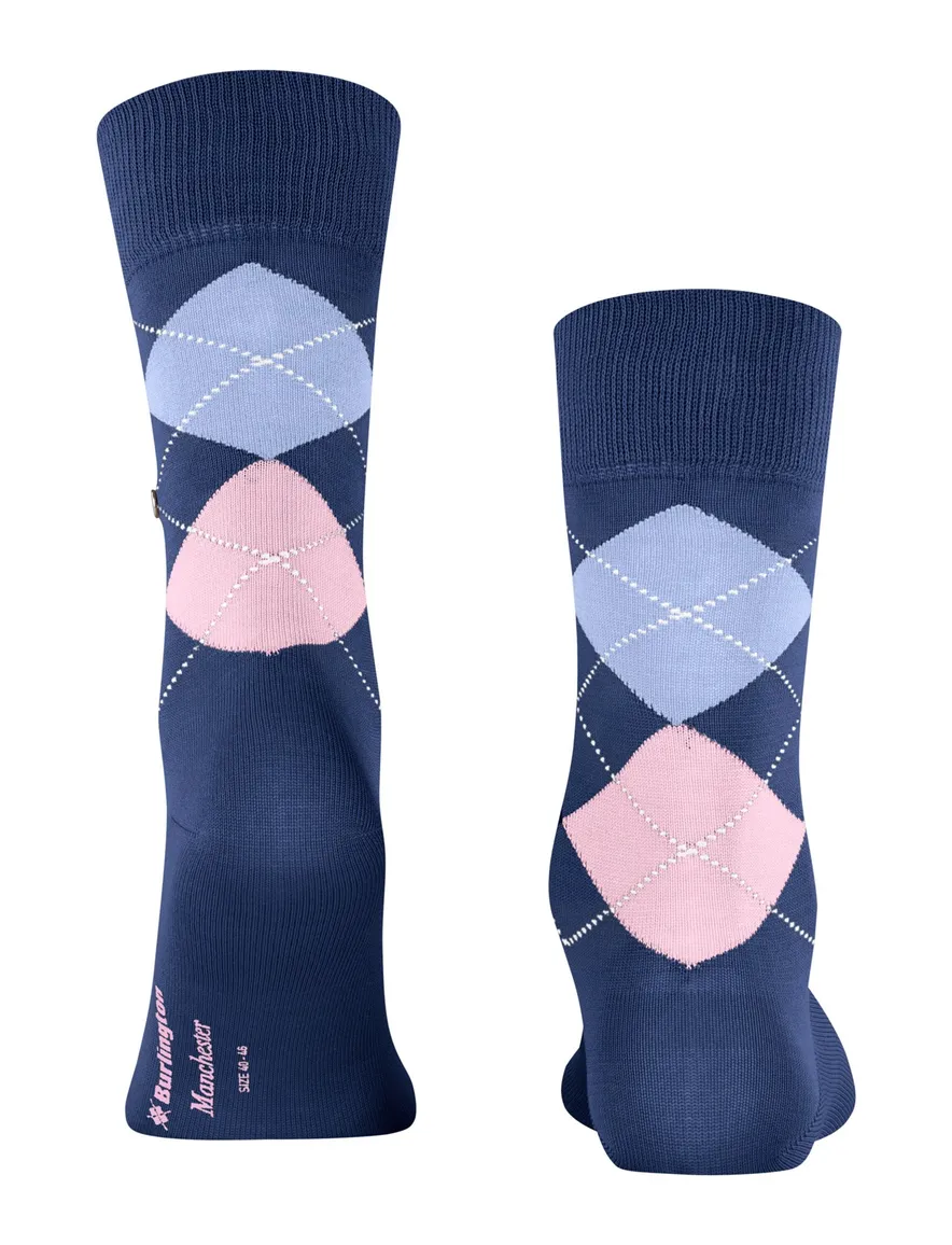 Burlington Manchester sokken blauw geruit