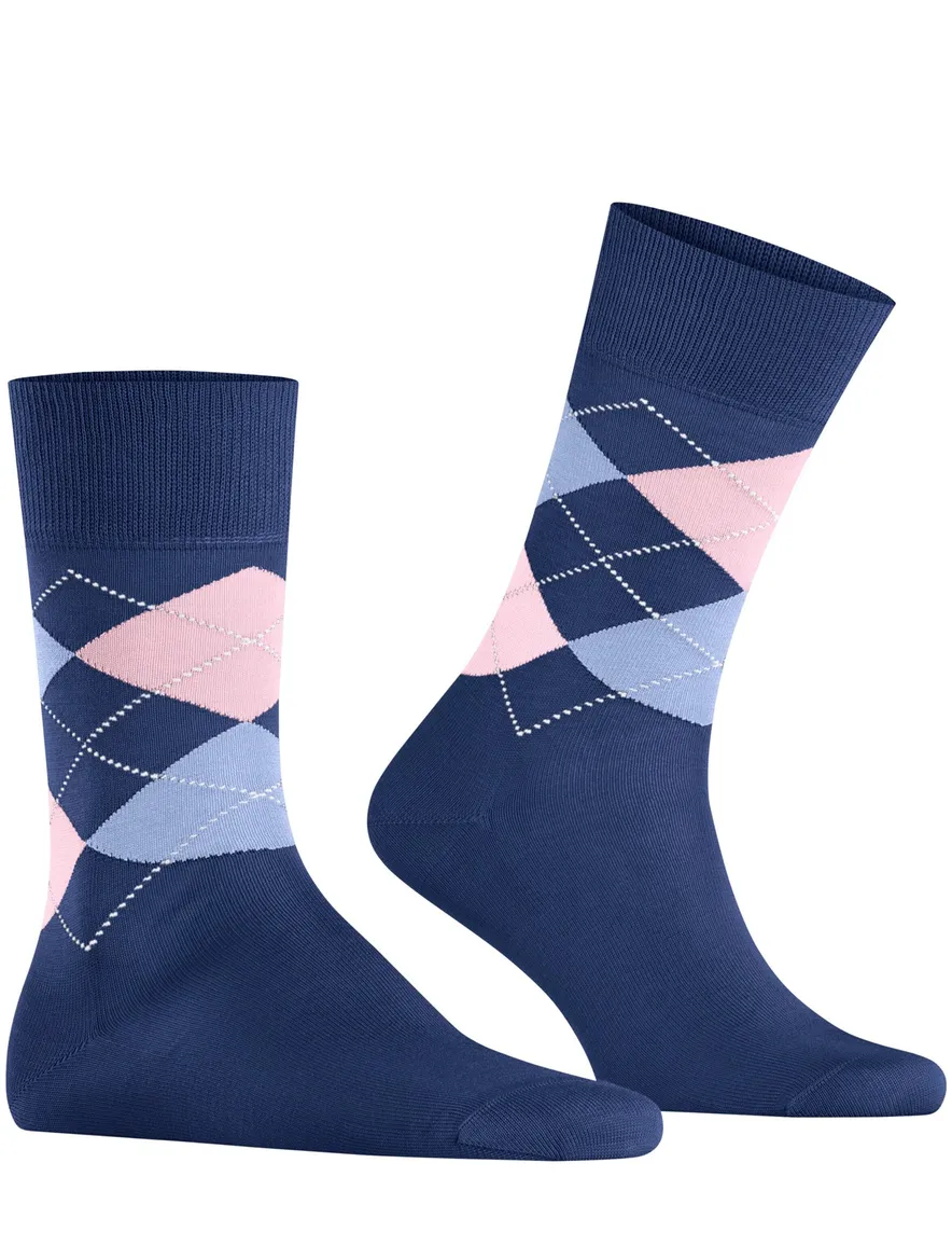 Burlington Manchester sokken blauw geruit
