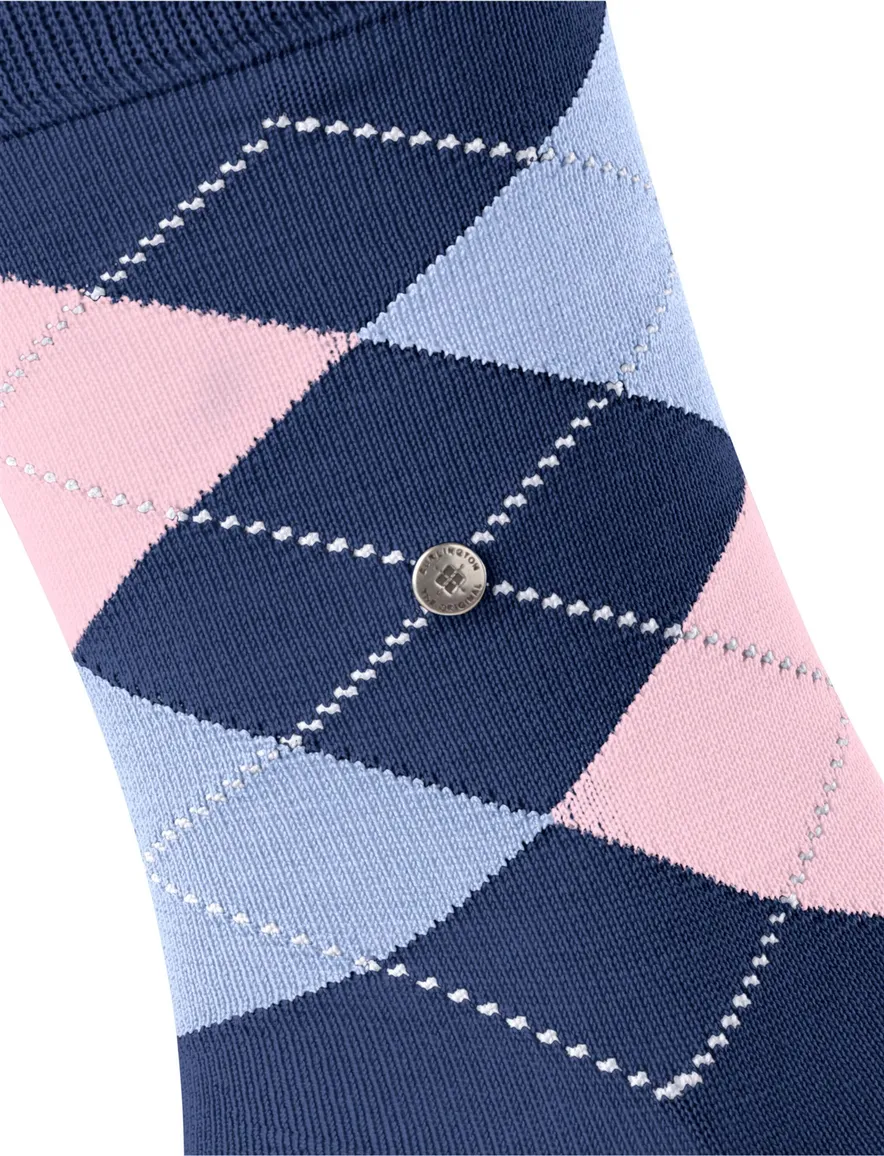 Burlington Manchester sokken blauw geruit