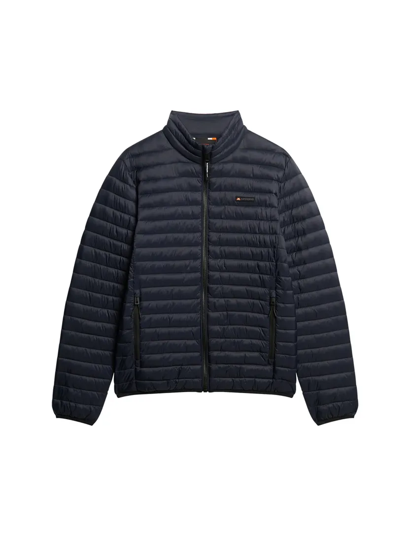 Superdry zomerjas donkerblauw effen slim fit rits