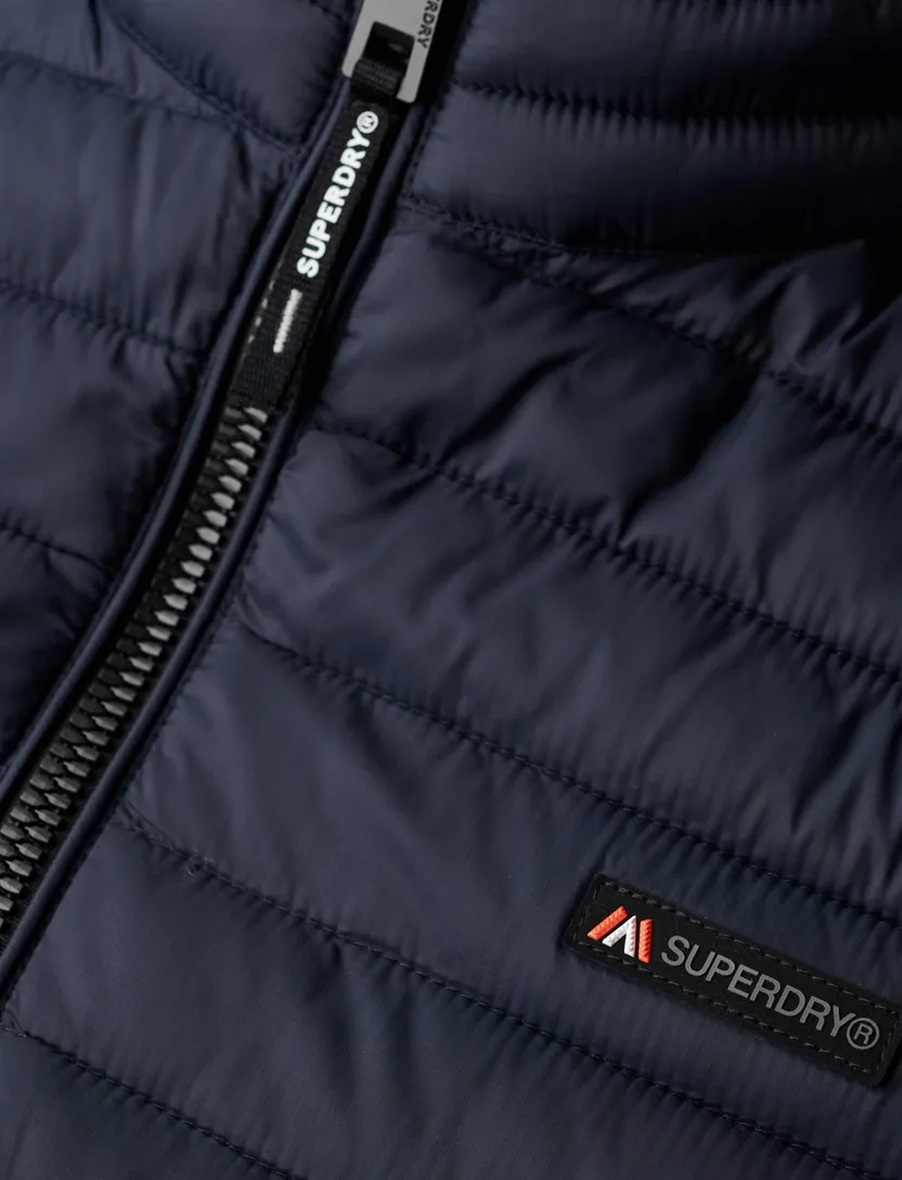 Superdry zomerjas donkerblauw effen slim fit rits