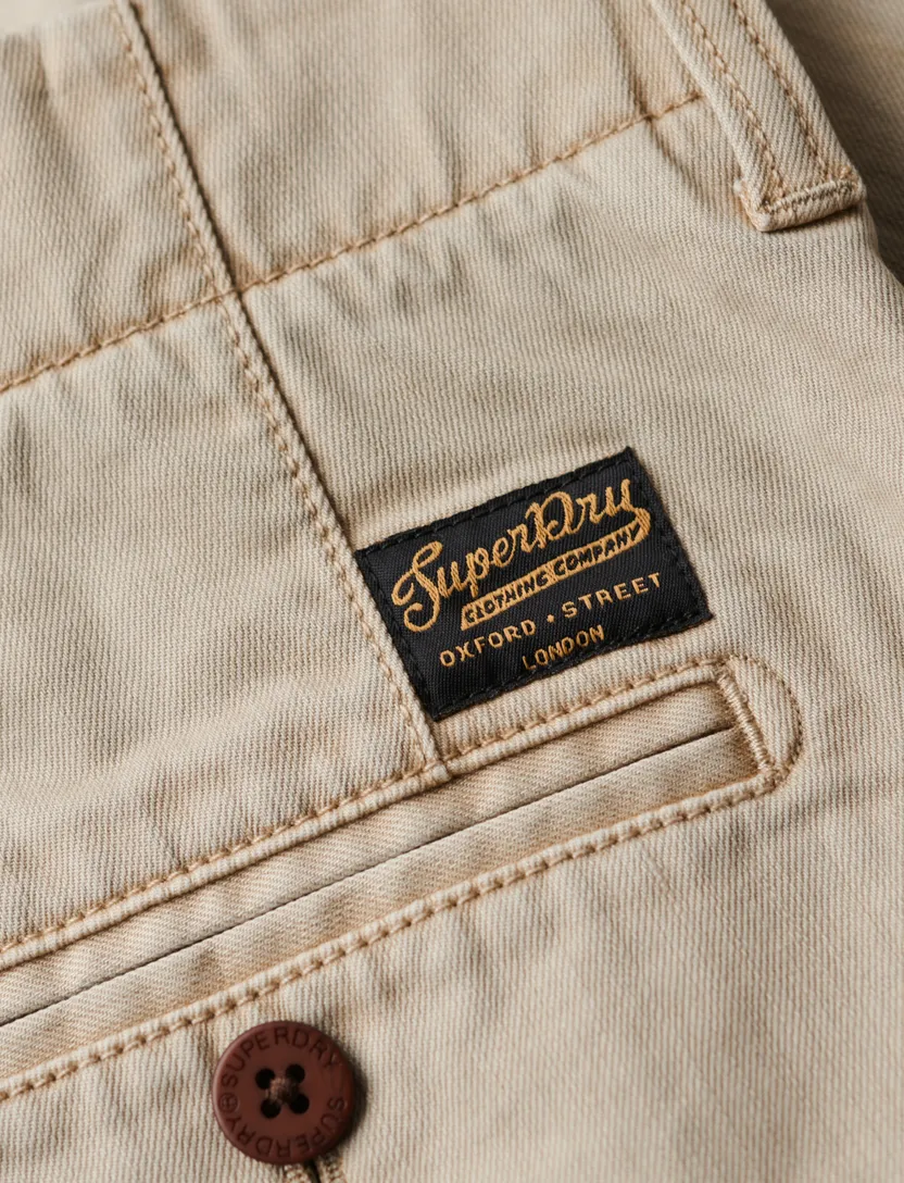 Superdry bermuda beige effen slim fit