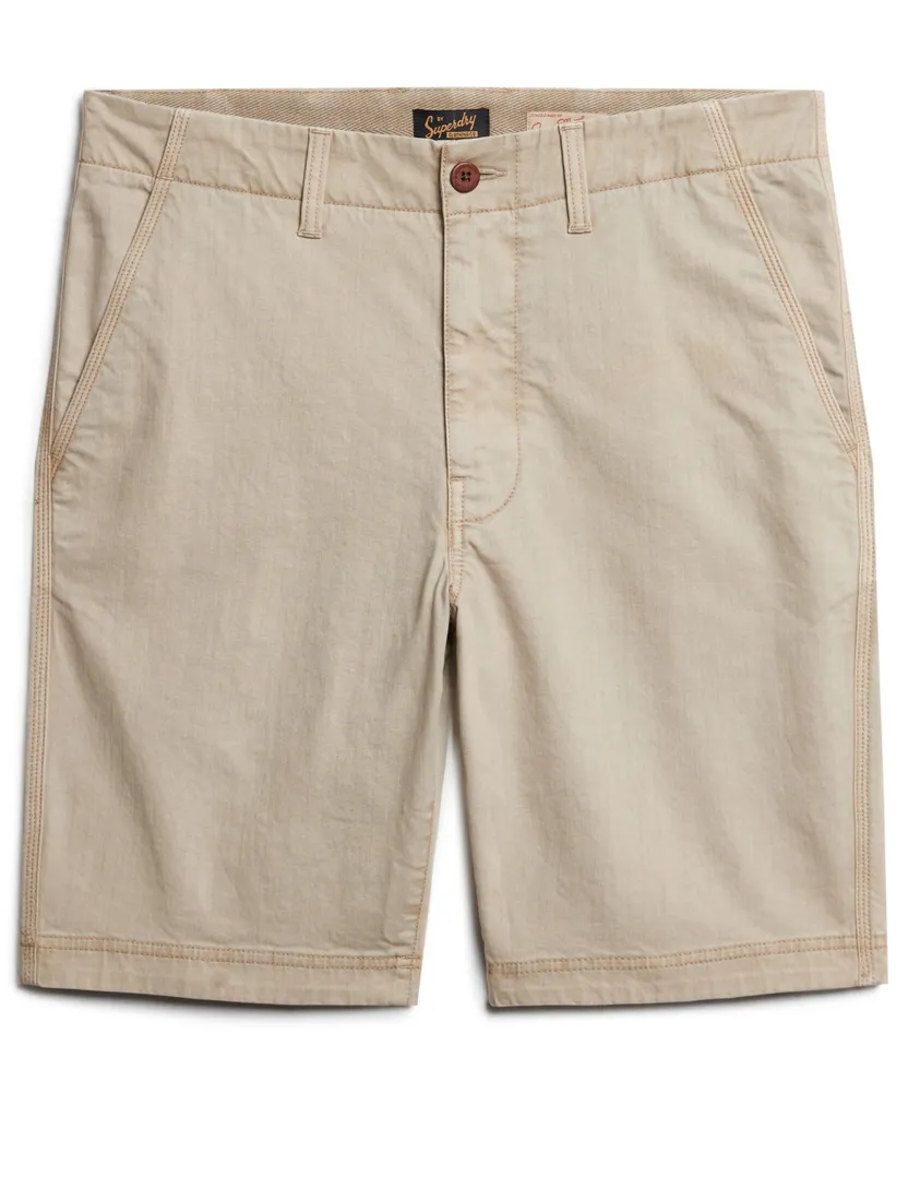 Superdry bermuda beige effen slim fit