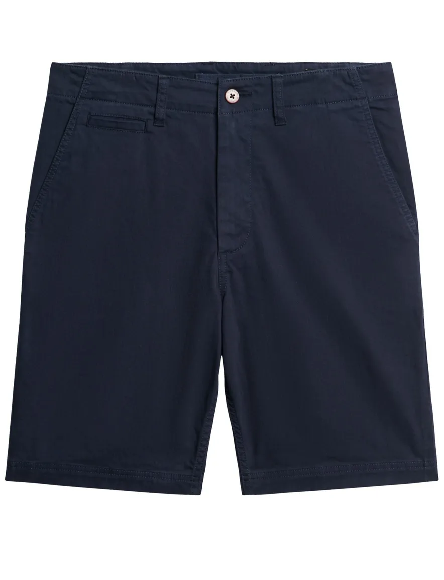 Superdry bermuda donkerblauw effen katoen
