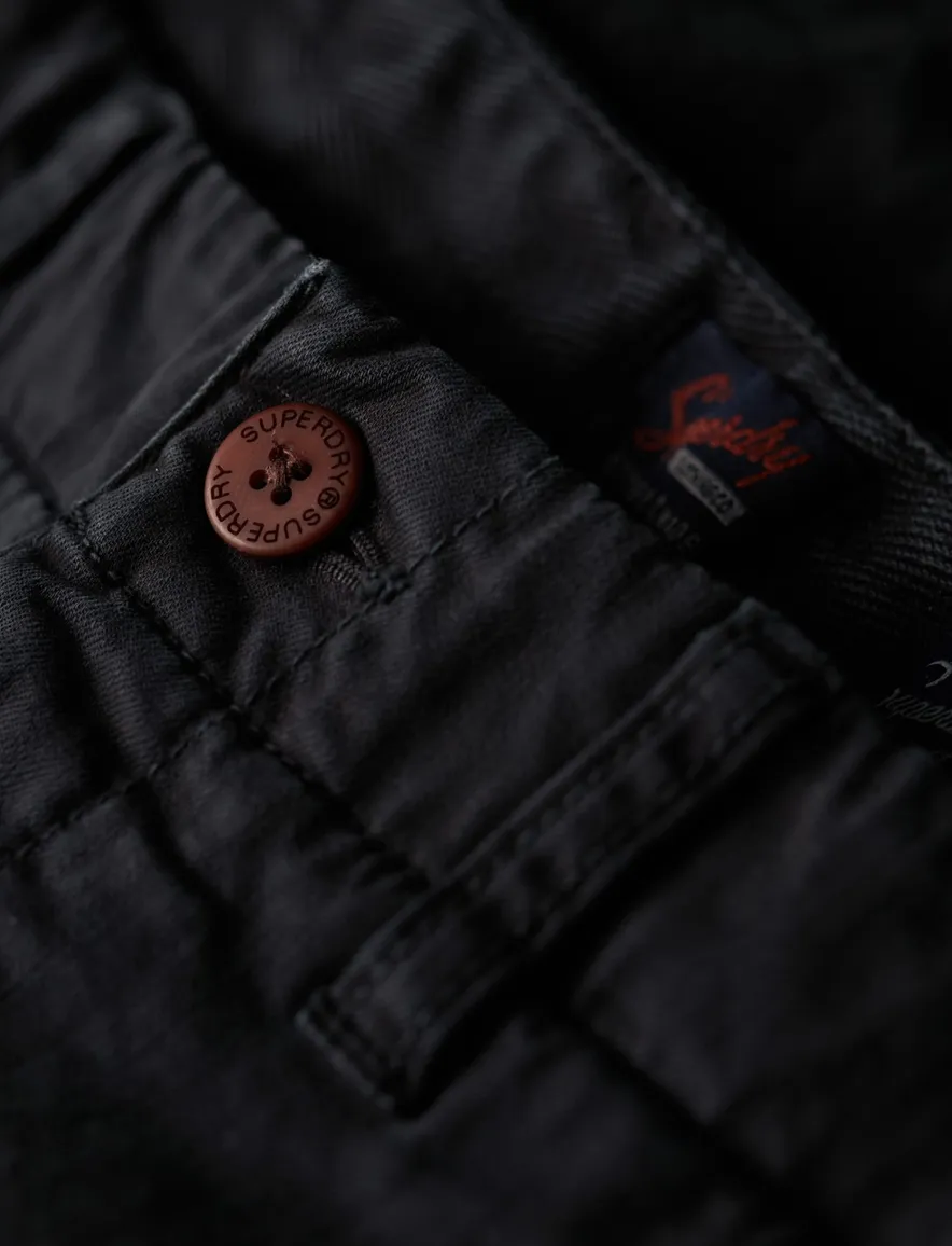 Superdry bermuda donkerblauw effen katoen