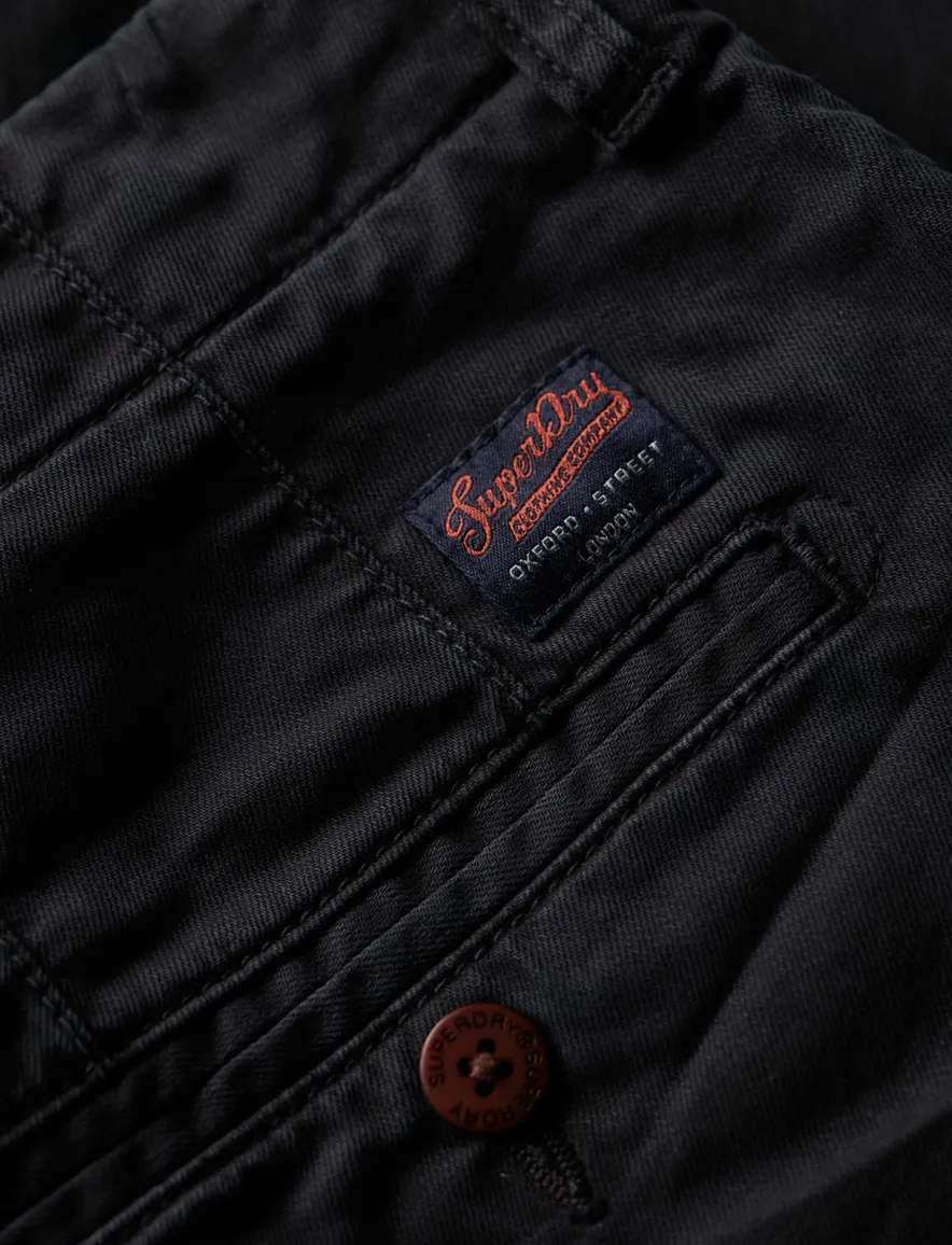 Superdry bermuda donkerblauw effen katoen