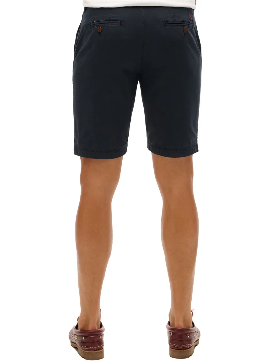 Superdry bermuda donkerblauw effen katoen
