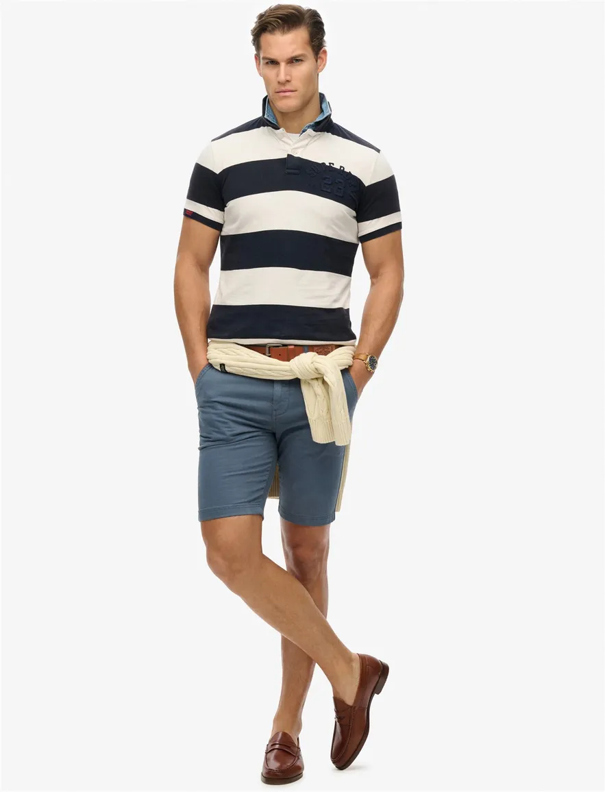 Superdry bermuda blauw effen