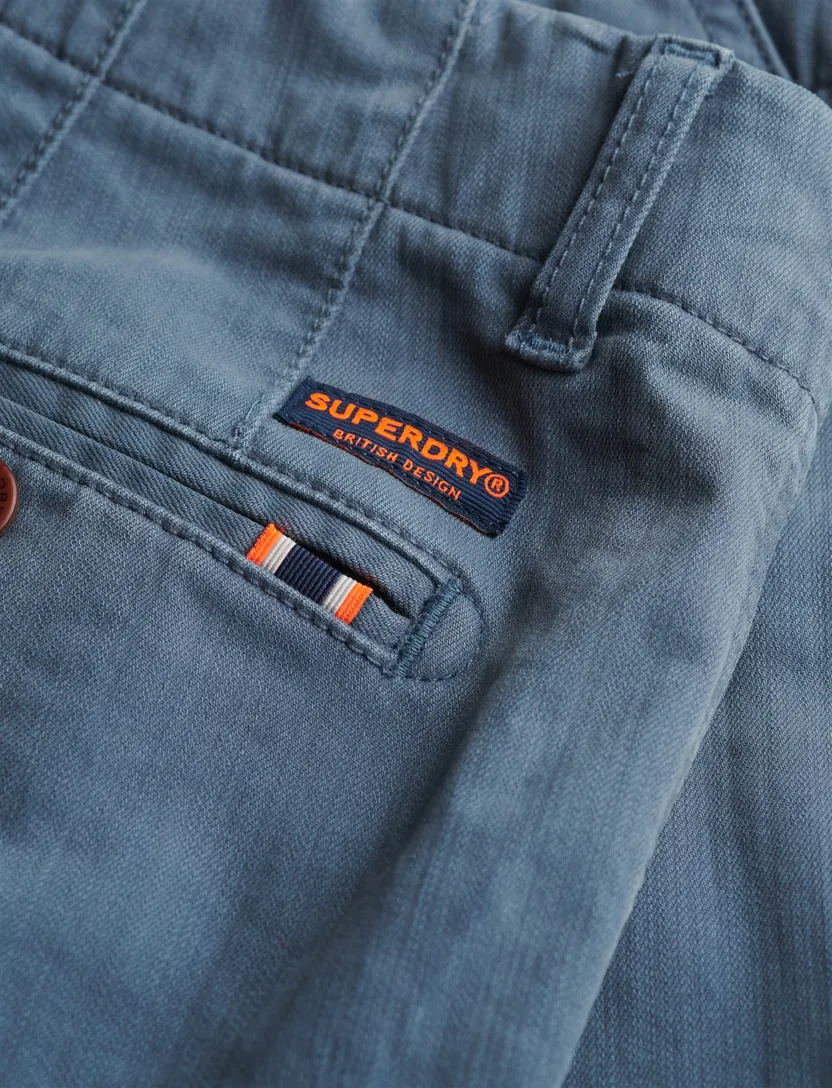 Korte broek chino Superdry blauw effen