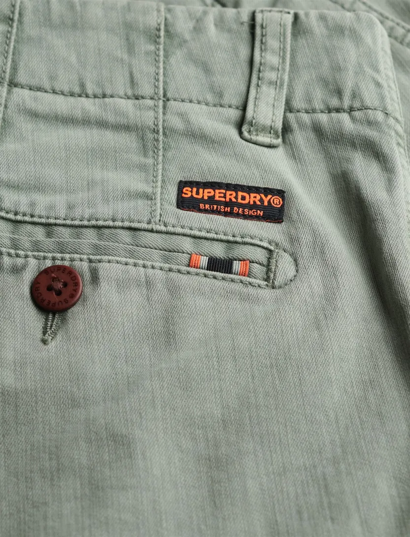 Superdry bermuda groen effen chino