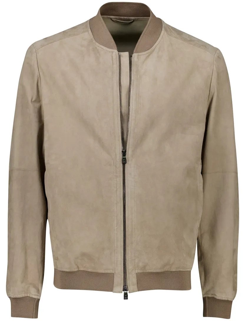 Corneliani bomberjas beige effen lamsleer normale fit