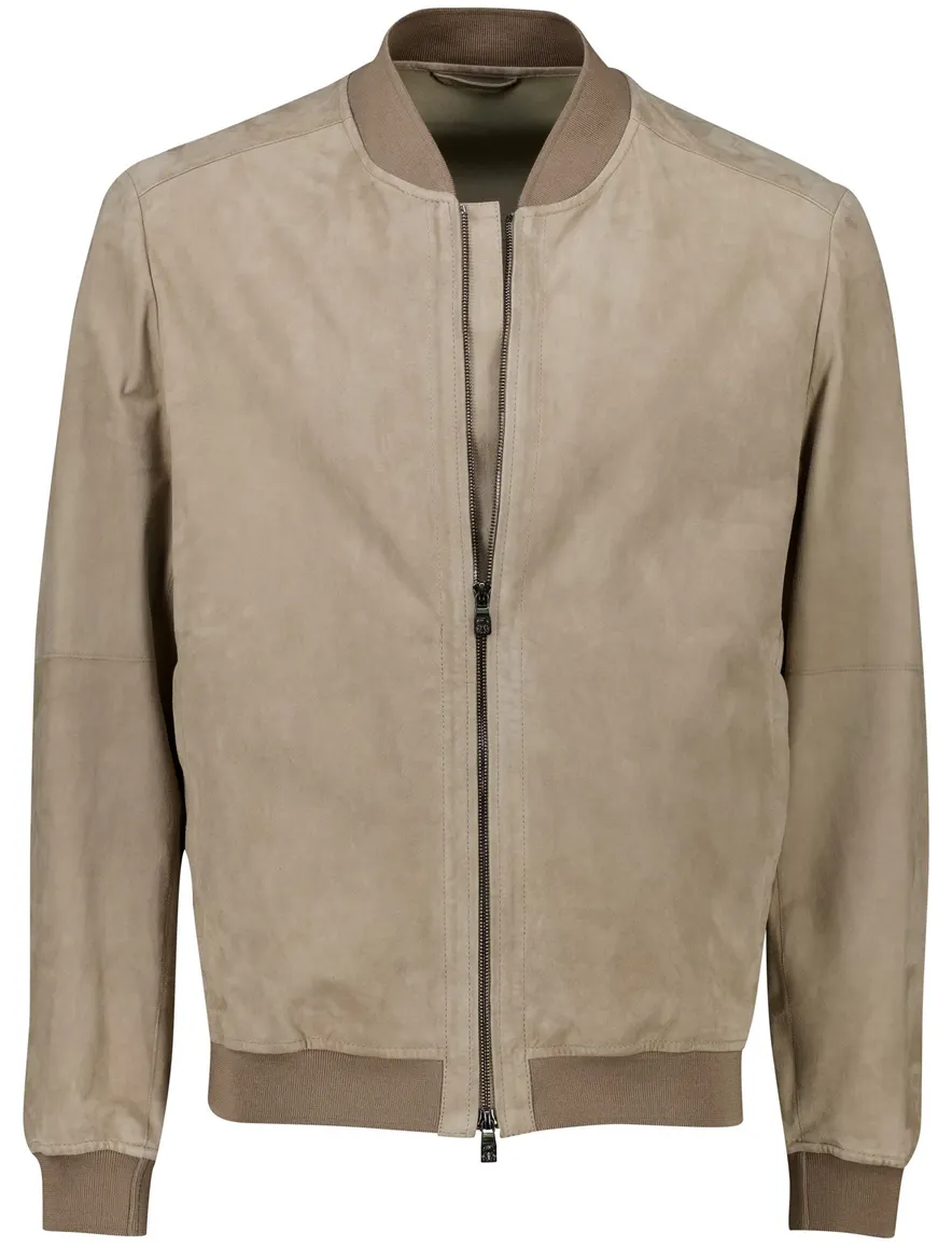Corneliani jas beige lamsleer effen normale fit