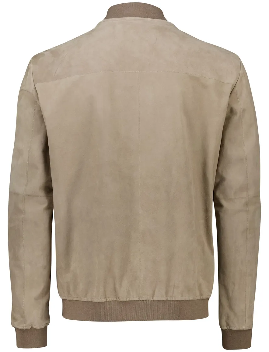 Corneliani jas beige lamsleer effen normale fit