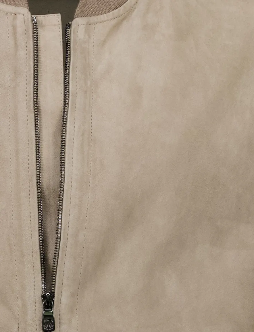 Corneliani jas beige lamsleer effen normale fit