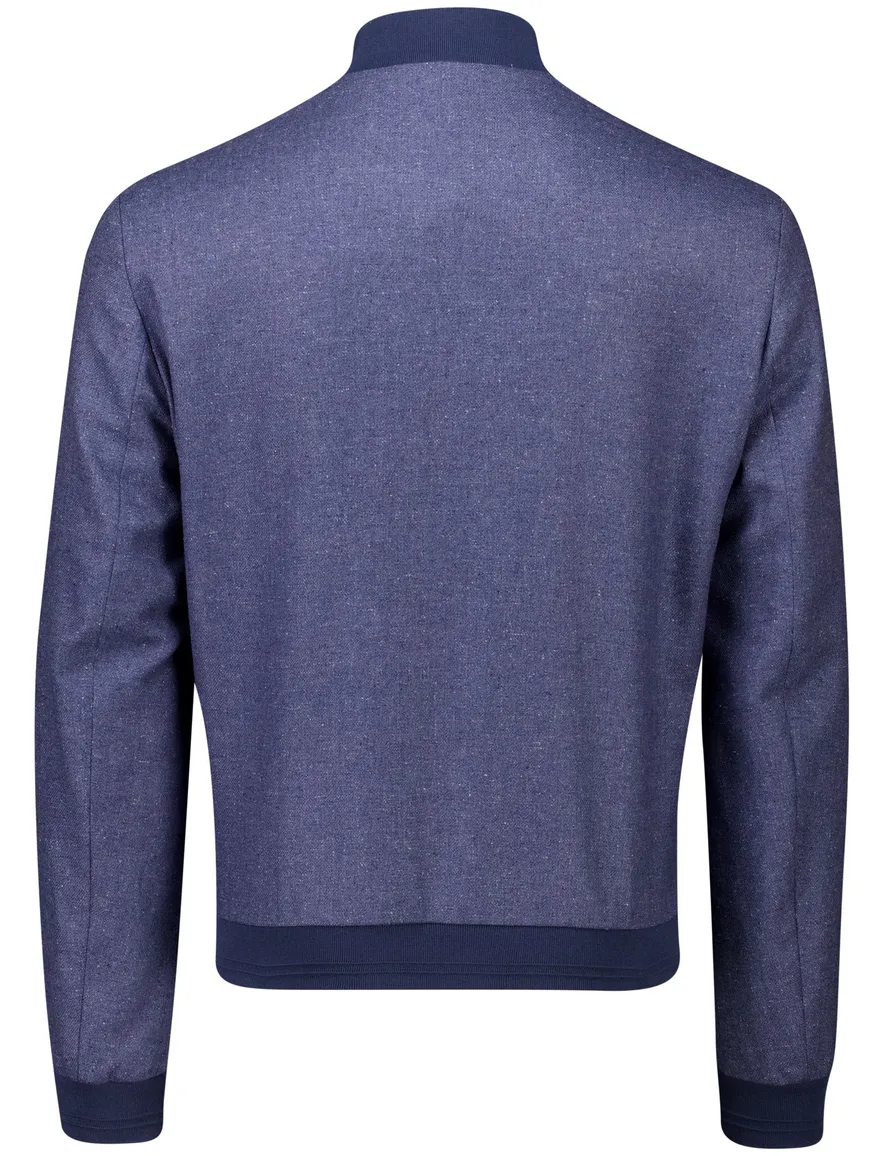 Corneliani bomber vest blauw zijde effen