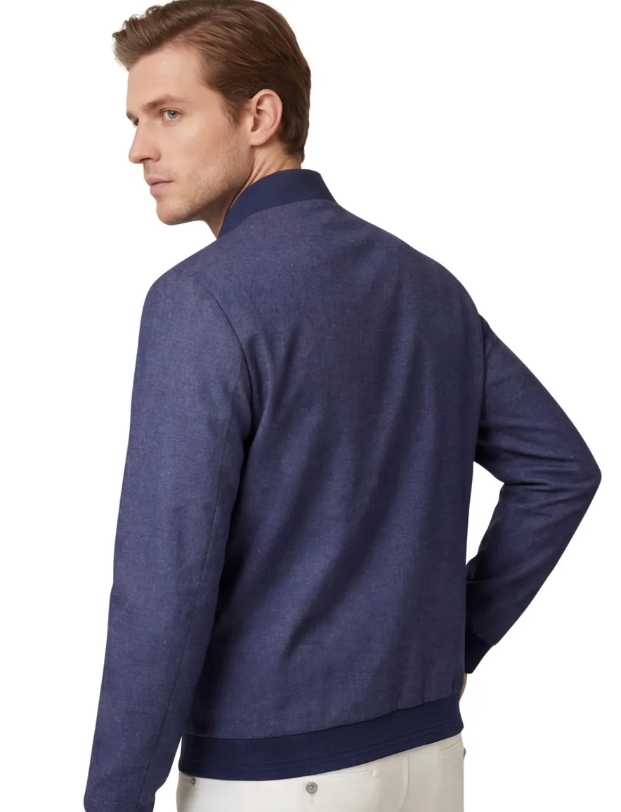 Corneliani bomber vest blauw zijde