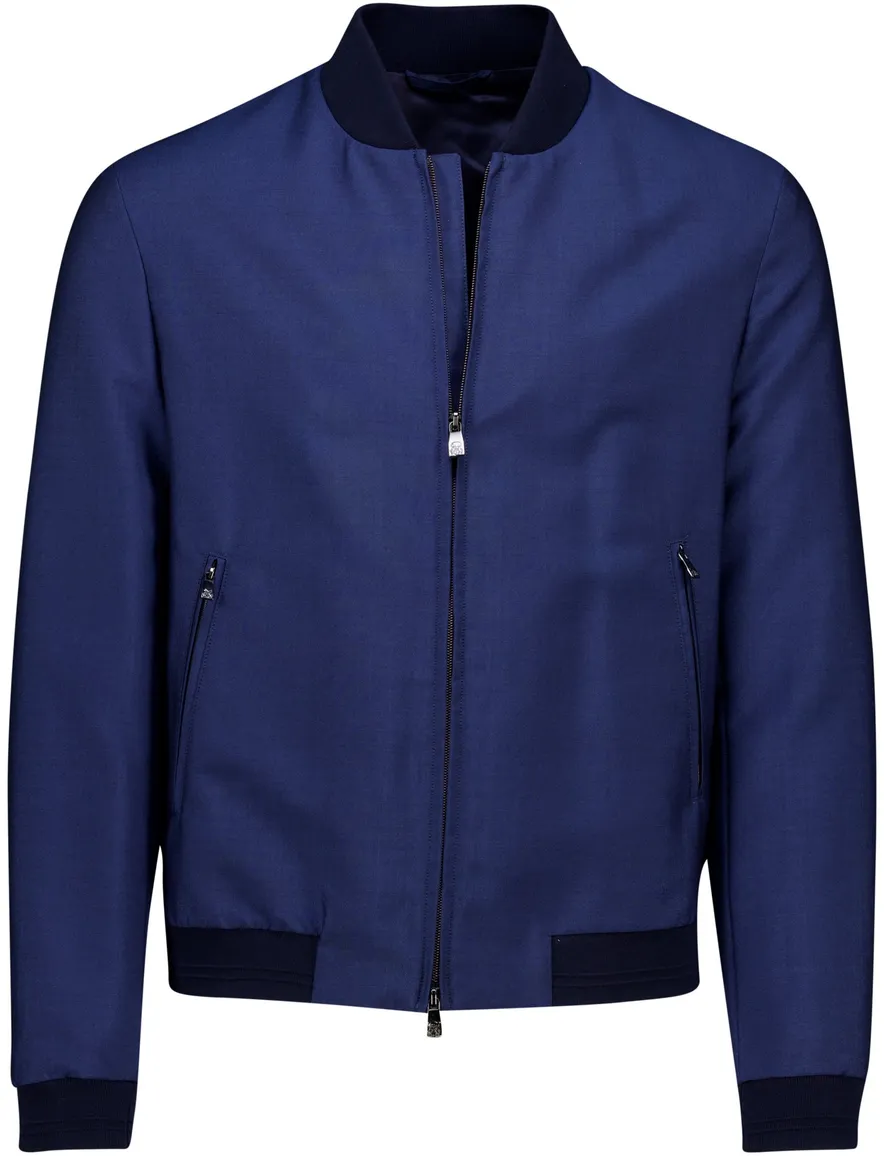 Corneliani zomerjas donkerblauw effen