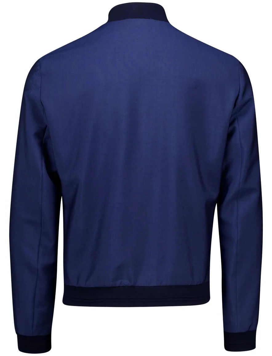 Corneliani zomerjas donkerblauw effen wol