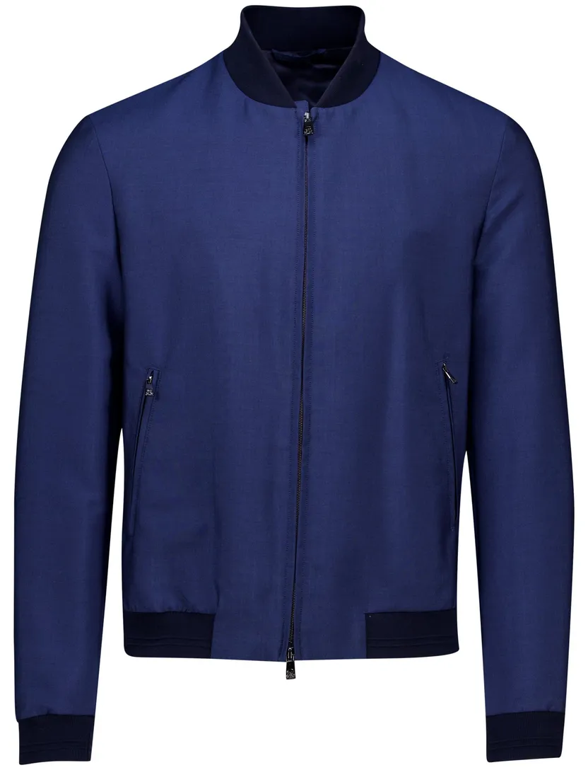 Corneliani zomerjas donkerblauw effen zonder capuchon