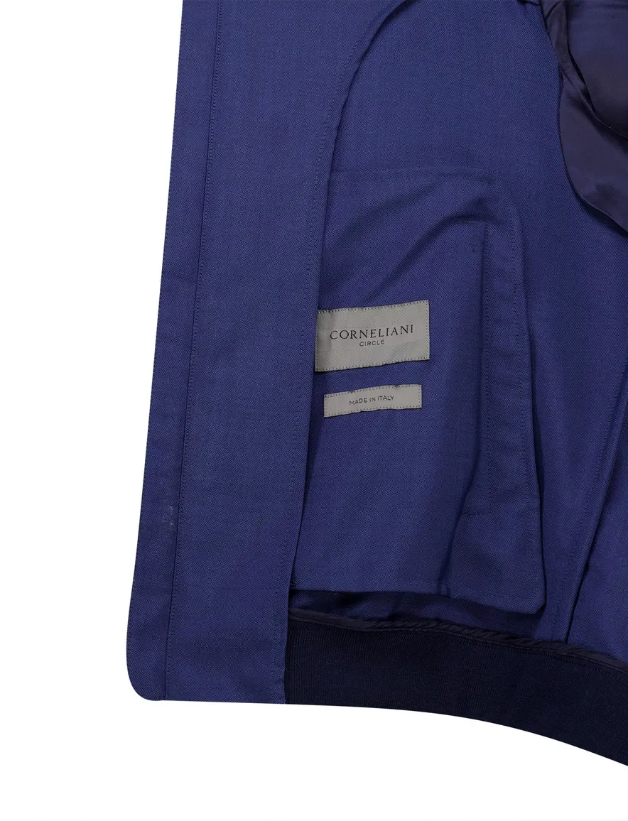 Corneliani zomerjas donkerblauw effen