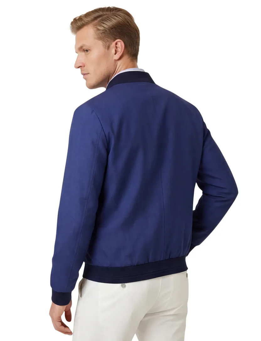 Corneliani zomerjas donkerblauw effen zonder capuchon