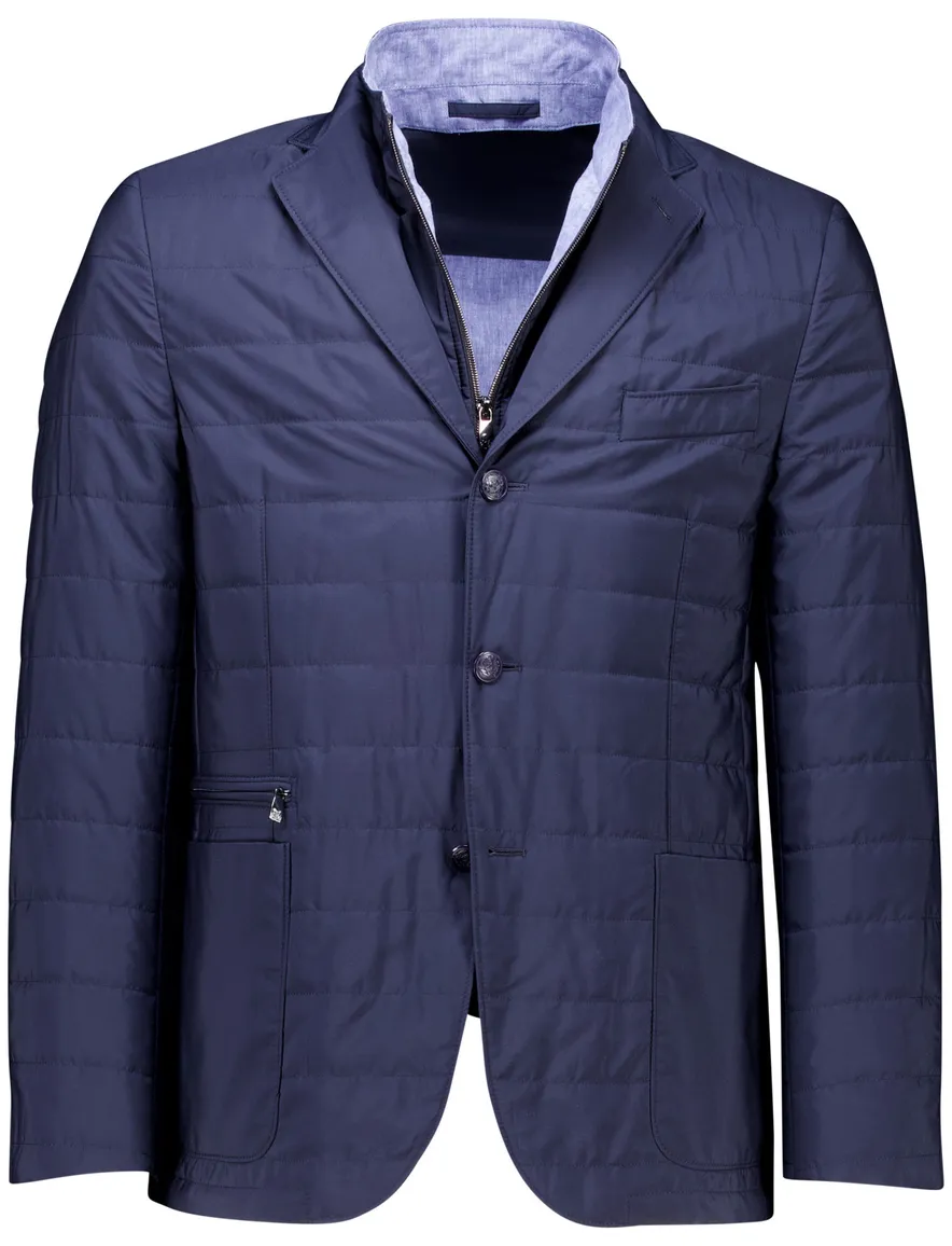 Corneliani jas donkerblauw side paddig fabric