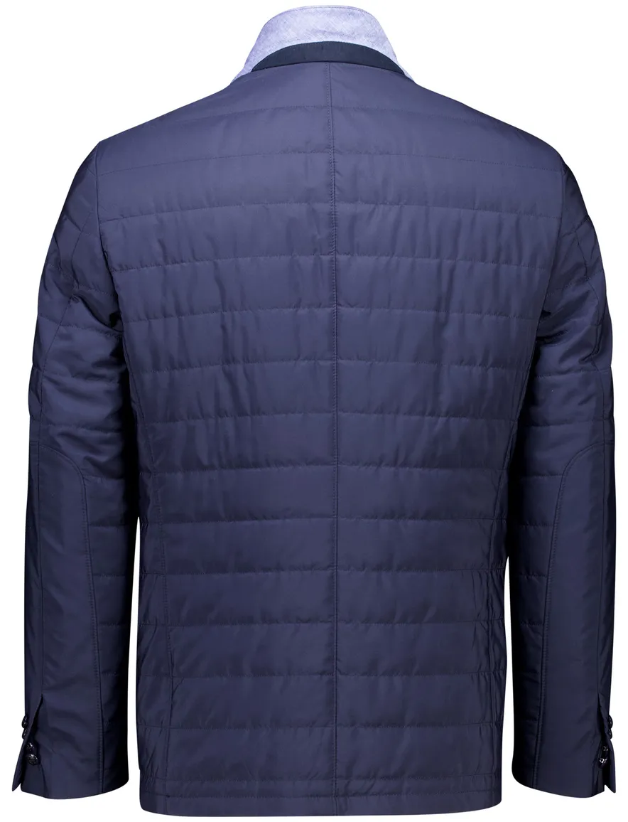 Corneliani jas donkerblauw side paddig fabric