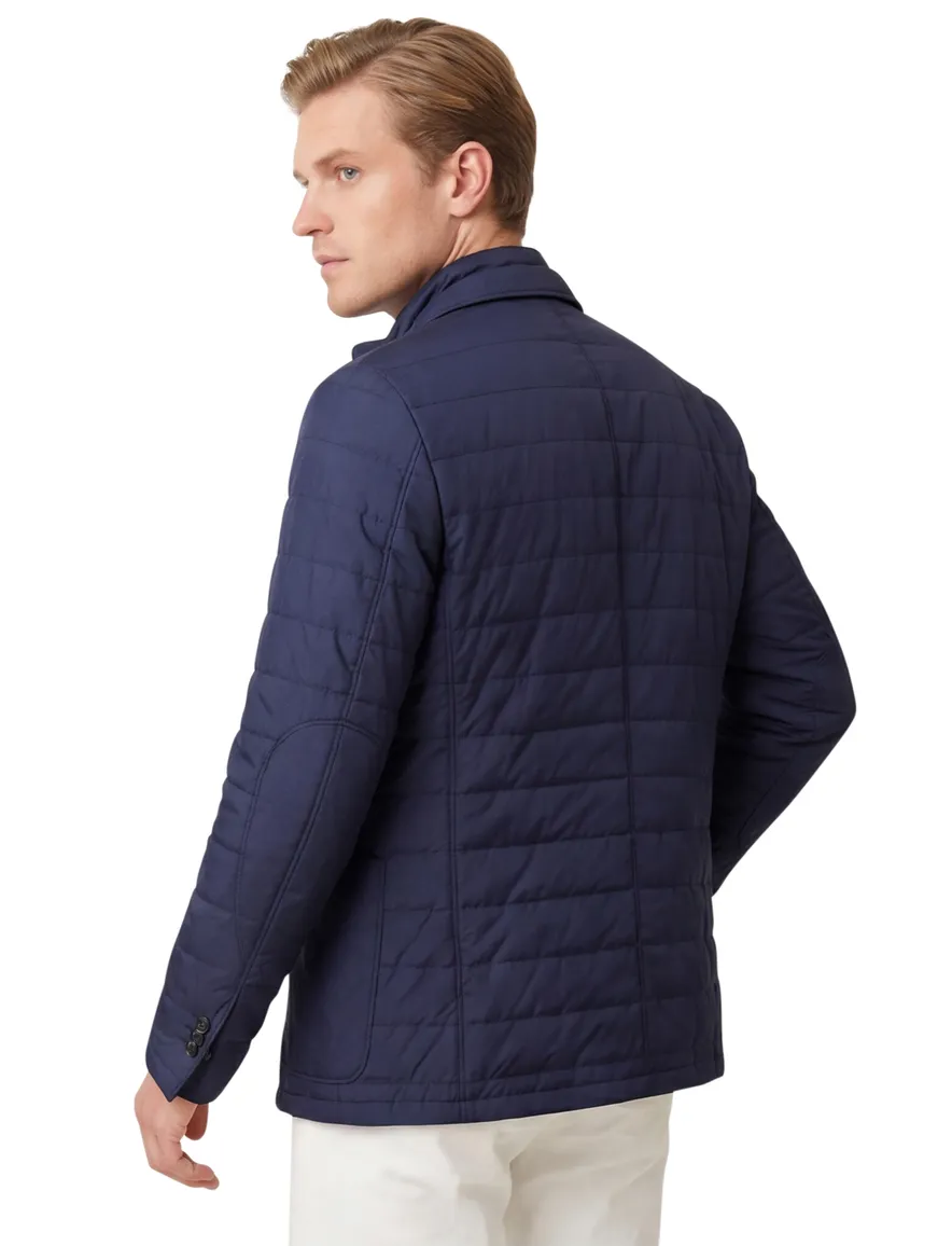 Corneliani jas donkerblauw side paddig fabric