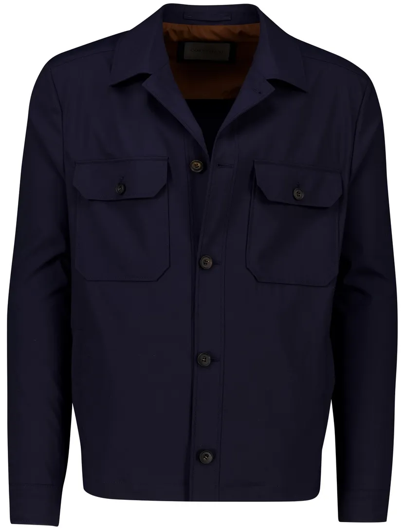scheerwollen Corneliani jas effen donkerblauw normale fit