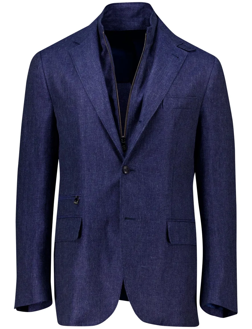 Corneliani colbert donkerblauw linnen mix Sportswear