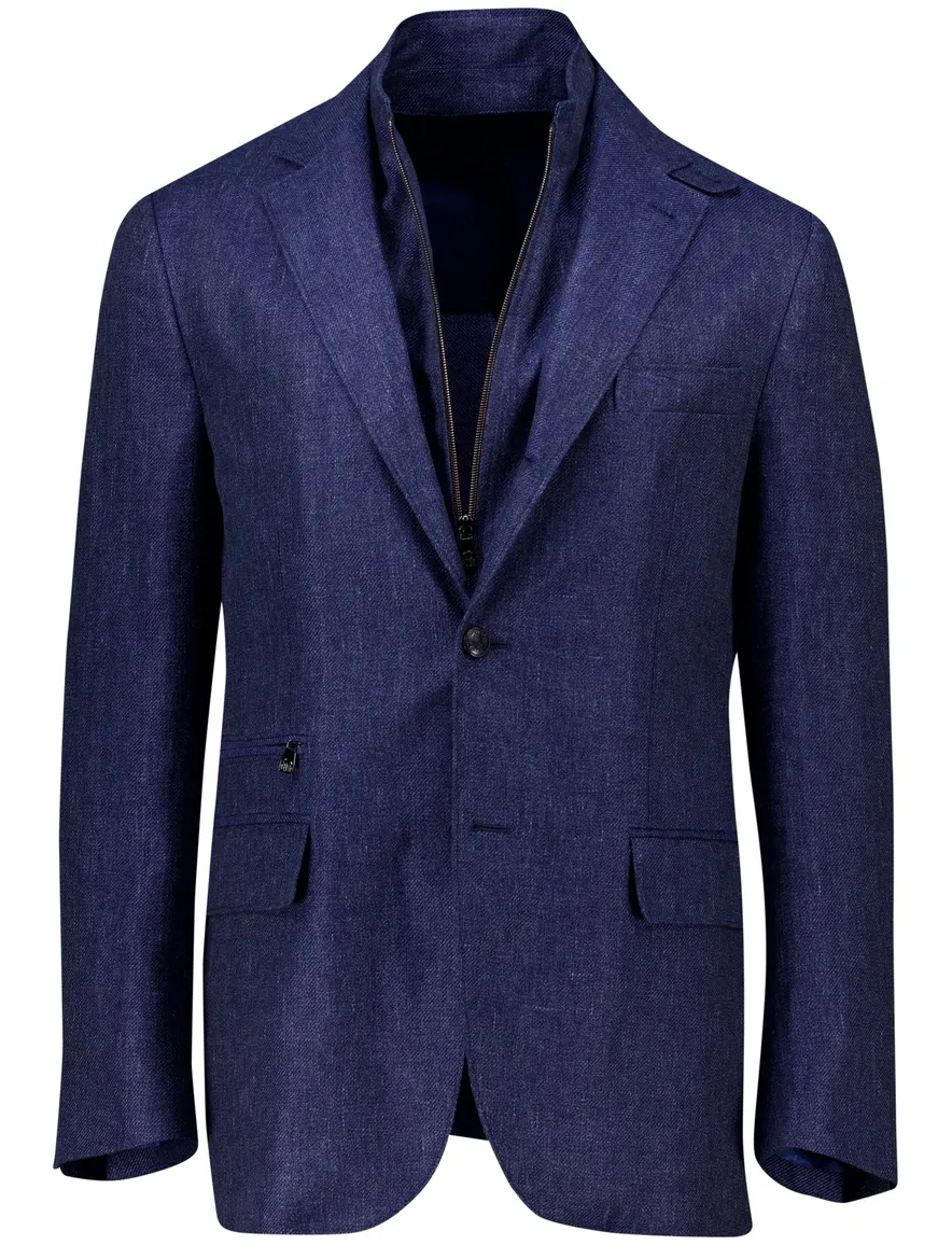 Corneliani colbert donkerblauw linnen mix Sportswear