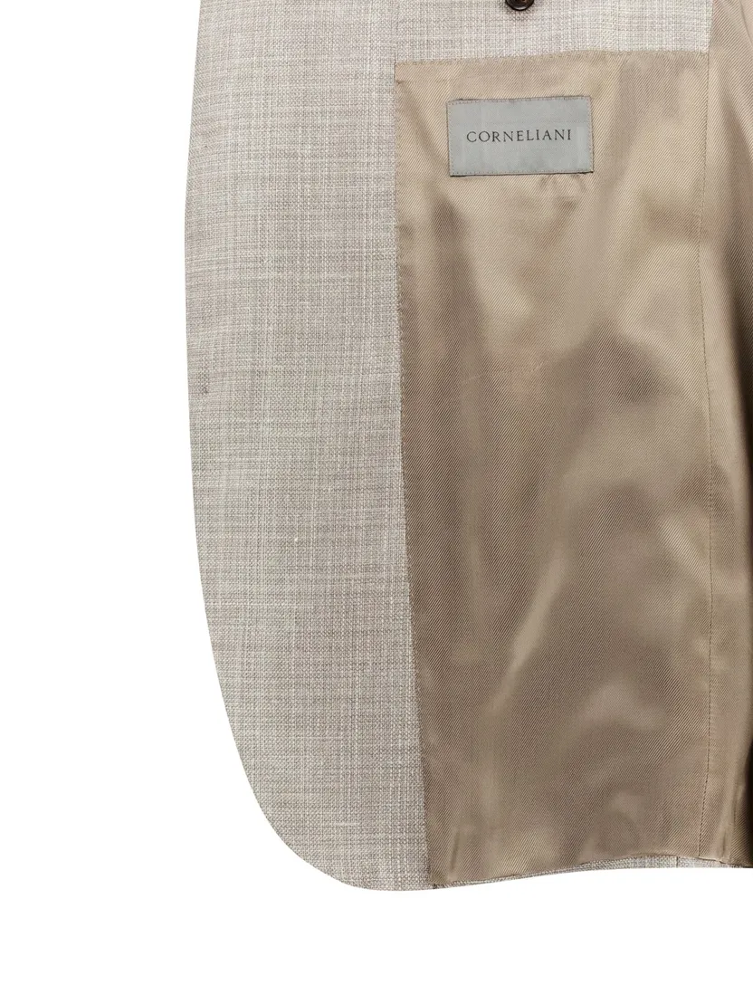 Corneliani colbert beige geprint wol
