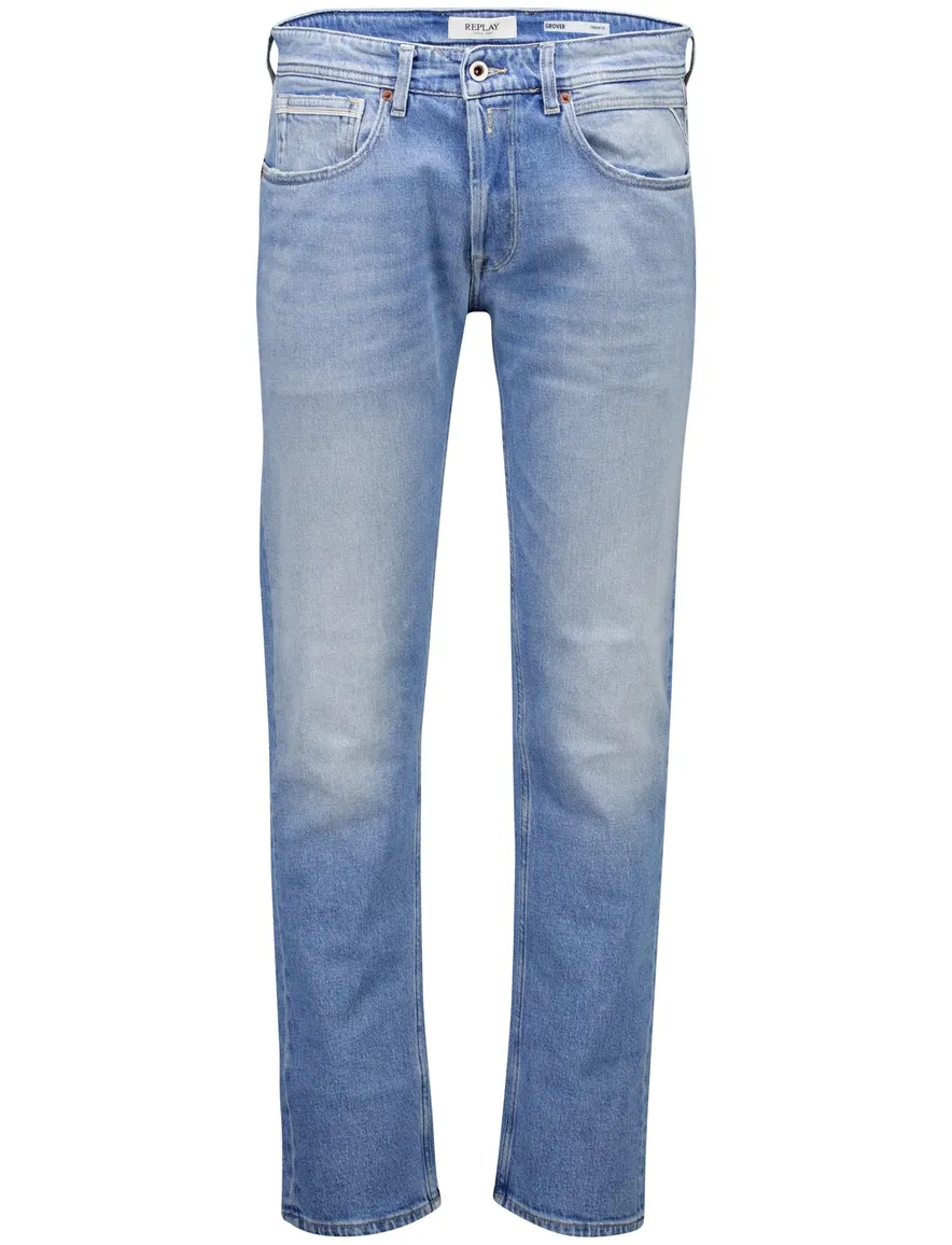 Replay jeans Grover straight fit lichtblauw