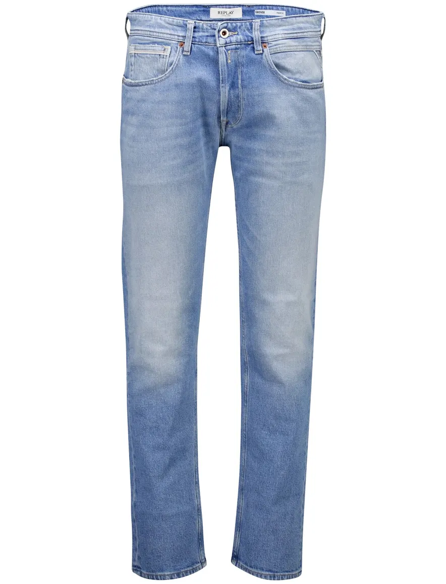 Replay jeans Grover straight fit lichtblauw