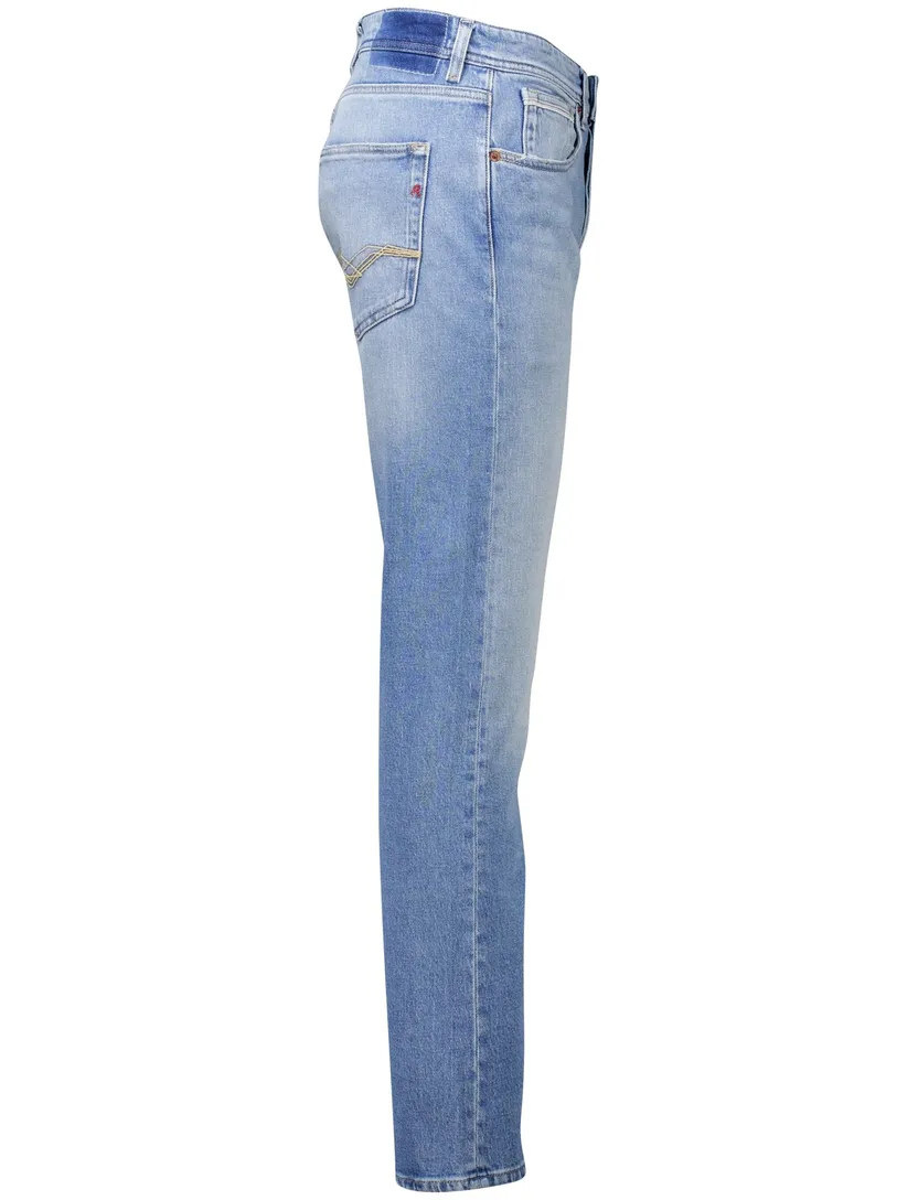 Replay jeans Grover straight fit lichtblauw effen