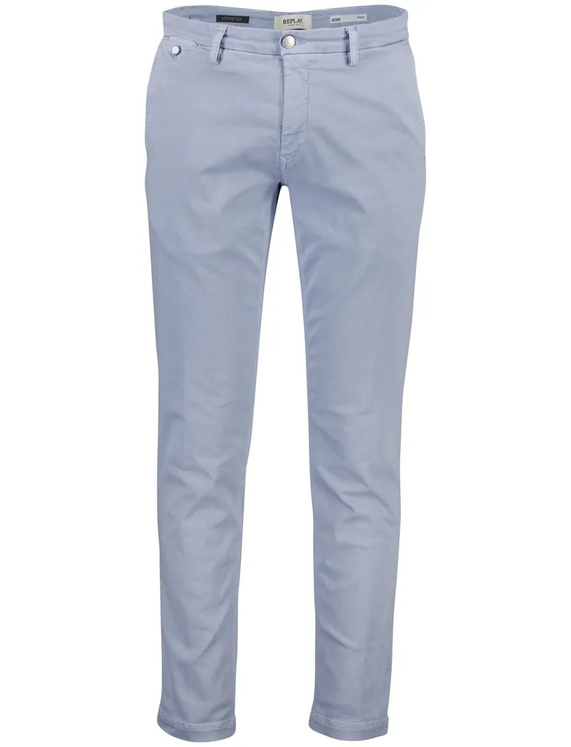 Pantalon chino Replay Benni lichtblauw