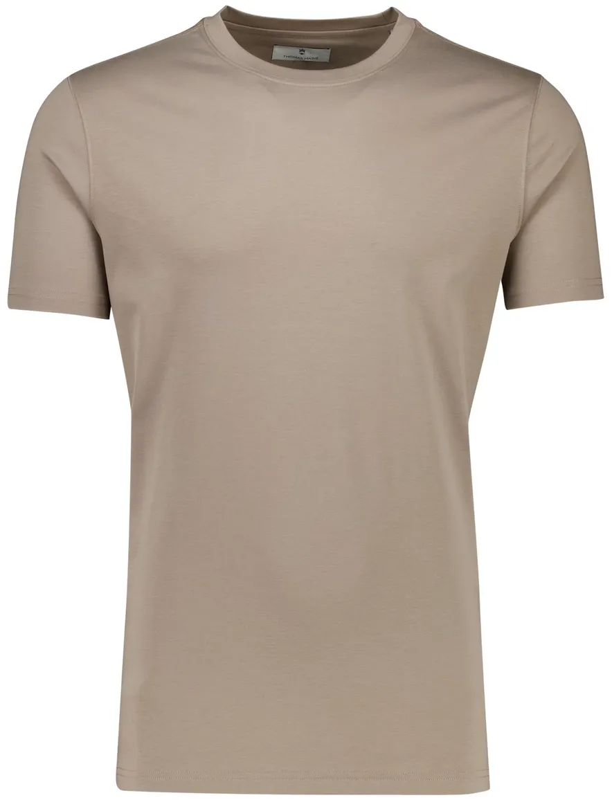 Thomas Maine t-shirt beige katoen