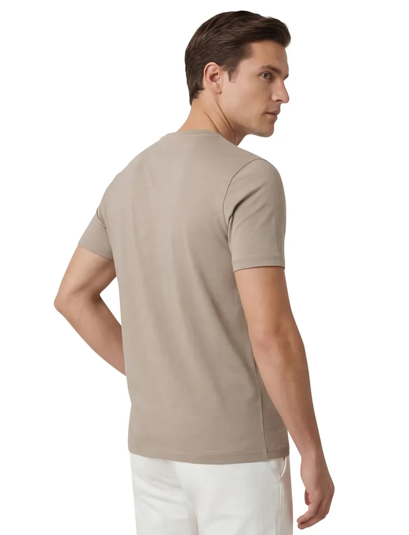 t-shirt Thomas Maine beige katoen