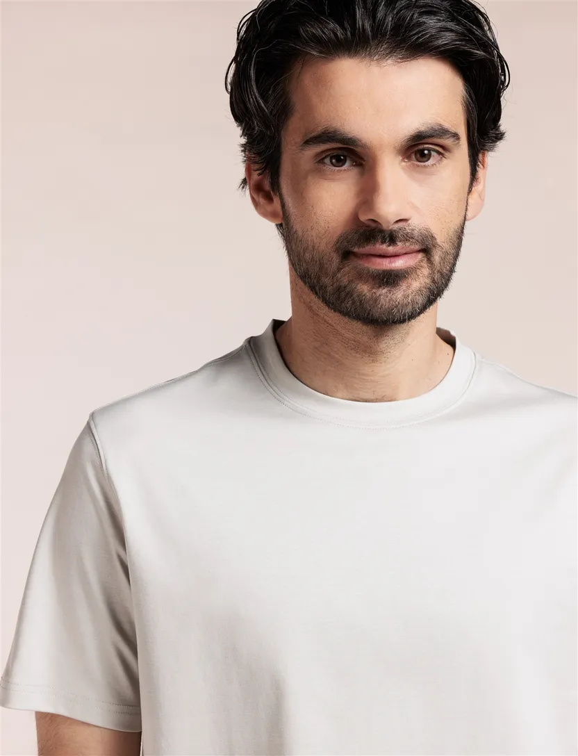 Thomas Maine t-shirt beige katoen
