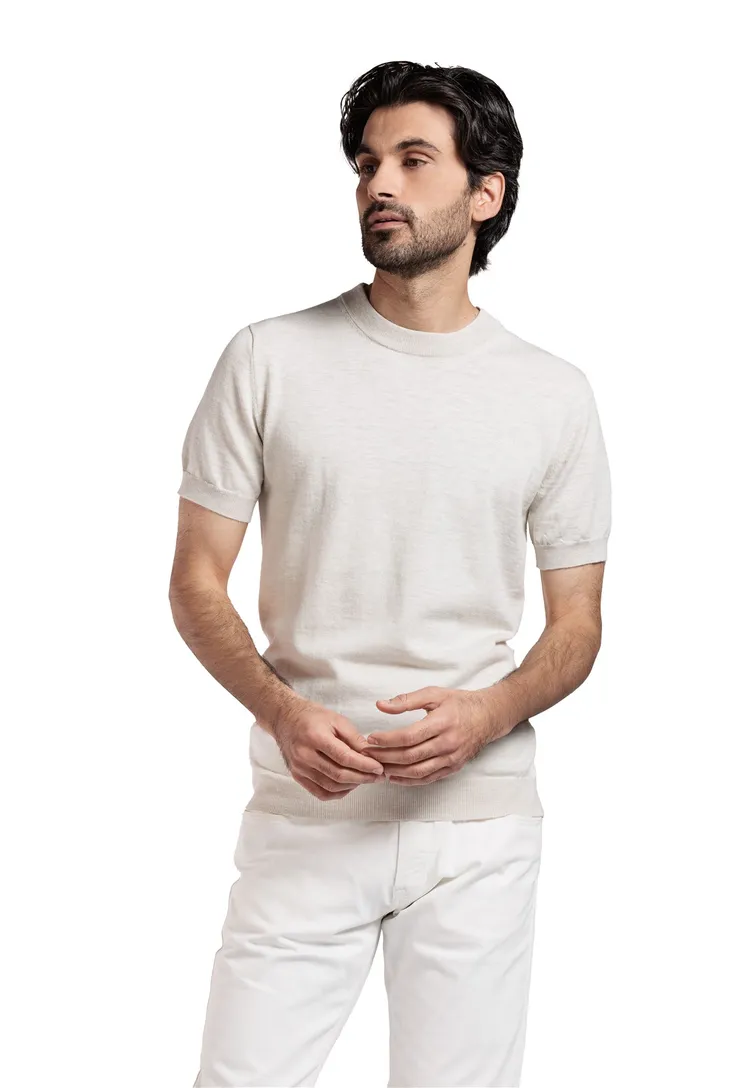 Thomas Maine t-shirt creme katoen