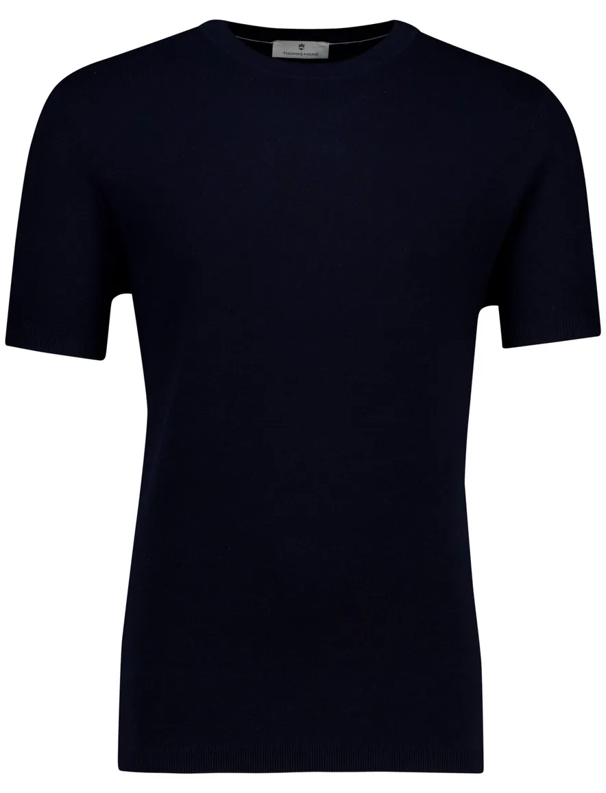 Thomas Maine trui donkerblauw korte mouw