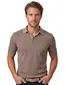 katoenen Thomas Maine polo taupe met boord normale fit