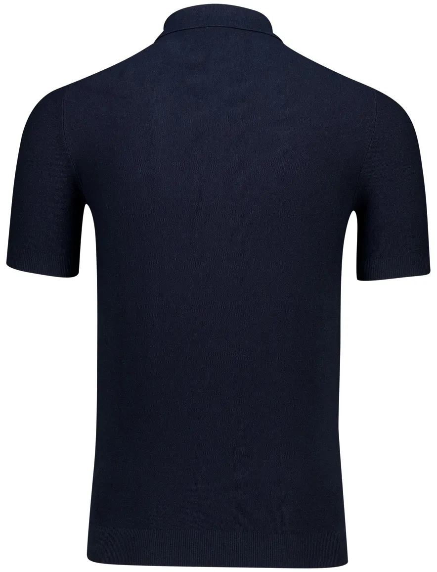 Thomas Maine polo donkerblauw effen normale fit katoen