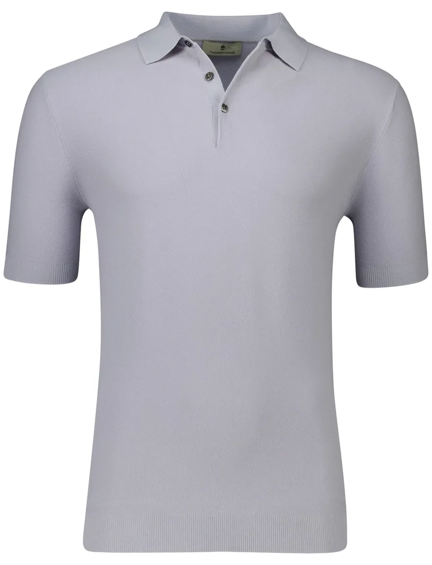 poloshirt korte mouw grijs Thomas Maine