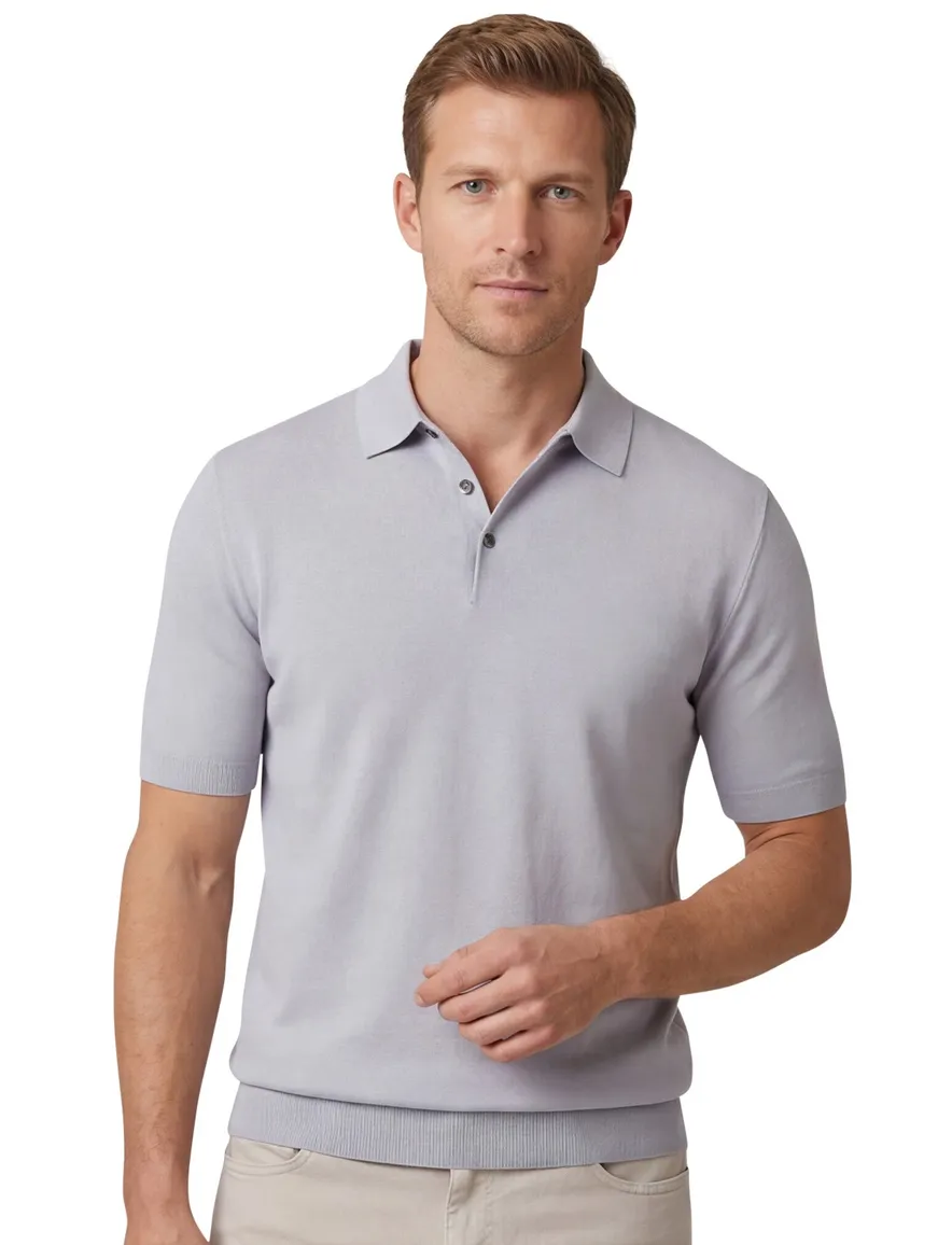 poloshirt korte mouw grijs Thomas Maine